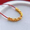 Prata S925 banhada a ouro tamanho pequeno oca cobre com contas DIY acessórios feitos à mão dourado colar pulseira com contas