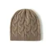Gorro grueso de cachemira para otoño e invierno, unisex, gorro de cachemira de cabra pura, gorro de punto trenzado grueso de moda, gorro de punto retorcido
