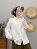 Camisa de algodón de doble capa súper suave y cómoda, una pieza sencilla y elegante que es fácil de combinar con cualquier atuendo, efecto adelgazante, nuevo diseño estilo coreano, cuello redondo