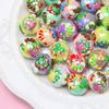 Cuentas sueltas de 16 mm pintadas a mano, para Navidad, pulsera DIY, cadena para teléfono móvil, colgante para coche, accesorios de joyería, pulsera, material DIY