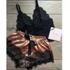 Pijama de Princesa de Tirantes de Seda Sintética para Mujer de Verano Ropa Interior de Dos Piezas Sexy Tentación Vestido de Noche Ropa para el Hogar