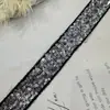 Renda Brilhante com Lantejoulas e Contas Bordadas à Mão, Largura 4cm, Acabamento para Vestido de Noiva DIY, Decoração de Cinto, Material para Palco