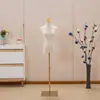 Maniquí de Media Figura Femenina para Escaparate de Tienda de Ropa, Base Galvanizada, Maniquí de Alambre Dorado para Exhibición, Muñeco