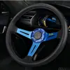 Volante de coche modificado de 14 pulgadas 340 mm volante de carreras de imitación cuero PU volante competitivo para juego yate