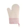 Guantes de Cocina Aislantes de Silicona para Horno y Microondas con Etiquetado Transfronterizo, Más Algodón Espesado a Cuadros, Cocina, Resistentes al Calor, Para Quitar