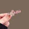 Nuevo Estilo Clip de Pelo de Puntas Delgadas de Gama Alta Exquisita Horquilla Pequeña Pinza de Pato Clip de Pelo de Mariposa de Cristal Rosa Súper Hada para Mujeres