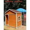 Casa de madera anticorrosión removible con agua, patio de almacenamiento para casa, casa pequeña móvil para niños, sala de almacenamiento, pabellón para mascotas