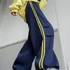 Pantalones Deportivos Rayados Americanos para Mujer Primavera y Otoño Nuevos Sueltos Adelgazantes Rectos Diseño Casual Sentido Ropa de Trabajo Pantalones de Pierna Ancha