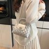 Bolsa Pequena Quadrada Simples Casual Textive 2025 Nova Elegante Moda de Primavera Bolsa de Mão Moderna Bolsa Transversal de Ombro