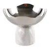Ornamento de Fruteira de Mármore de Luxo Leve Modelo de Casa Clube Metal Irregular Redondo Bandeja de Lanches Frutas Secas Decoração