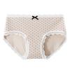 Atacado de Fábrica Roupa Íntima Feminina 100% Algodão 10A Antibacteriana com Entrepernas Estendida Calcinhas Femininas para Meninas Estampa de Leopardo Bolinhas
