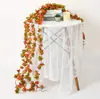 Cor de pôr do sol de outono, trepadeira rosa para pendurar na parede, flor de seda com 45 flores, trepadeira decorativa de flor de cerejeira, flor artificial para decoração de teto