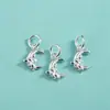 S999 Pé de Prata Liso Prata Laço Lua Pingente DIY Feito à Mão Contas Cristal Pérola Pulseira Pingente de Pulseira