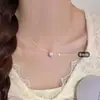 Anel Móbio em Prata de Lei S925 Colar Coração Design de Nicho Feminino Luxo Acessível Corrente de Clavícula Inteligente Colar de Alta Qualidade