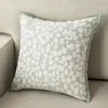 Almofada Jacquard de Veludo Estilo Vintage Cremoso para Sofá Sala de Estar Almofada de Costas Luxo Leve Retro Travesseiro de Cabeceira Pousada Folhas
