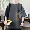 Camiseta de manga corta para hombre para verano, marca de moda para adolescentes, ropa para hombre de talla grande, holgada y casual, para personas de complexión grande y con sobrepeso, camiseta extragrande de media manga