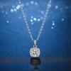 S925 prata esterlina moissanite quadrado redondo saco girassol seis garra floco de neve com colar feminino 1 quilate pingente uma geração de cabelo