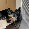 Bolsa de Ombro Único Estilo Retrô Lingge 2026 Nova Bolsa Saco de Grande Capacidade Moderna Bolsa com Cordão Bolsa Transversal de Corrente para Mulheres