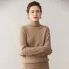Suéter de Gola Alta Cashmere Espesso Novo Outono Inverno para Mulheres, Suéter Básico Tricotado Macio Pulôver Manga Longa