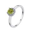 Anillo de Moissanita Transfronterizo para Mujer, Anillo Imitación Colorido, Forma Redonda Versátil Chapado en Oro, Montura de Anillo de Plata de Ley S925, Al por Mayor en Stock