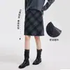 Falda Estilo Preppy Retro para Mujer, Estilo Otoño e Invierno, Falda Corta para Personas Bajas, Falda de Cuadros Línea A
