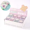 Caixa Colorida Macaron Ursinho Fofo Porta-Bilhete Alfinete de Fixação Material de Escritório Clip de Papel Clip de Encadernação Conjunto Atacado