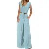 Ropa Personalizada para Mujer para Primavera y Verano, Conjunto sin Mangas Estilo Europeo y Americano de Amazon, Top Corto con Cuello en V y Lazos, Conjunto de Moda con Pantalones de Pierna Ancha