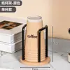 Dispensador de vasos desechables, portavasos de papel de escritorio, soporte para vasos de madera maciza para colocar vasos, vasos de agua, vasos de café, vasos de té, estante de almacenamiento simple