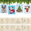 Conjunto de Ferramentas de Pintura Infantil Decoração Pendurada de Madeira para Pintura Molde de Pintura Conjunto de Pintura Colorida DIY