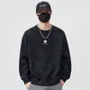 Moletom Casual Tendência High-End Outono 2025 Masculino Gola Redonda Bordado Camisa Base Estilo Coreano Tie-Dye Marca Tendência Casual