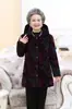 Ropa Exterior de Algodón Acolchado de Terciopelo para Abuela para Personas Mayores, Ropa Exterior de Invierno para Mujeres, Ropa Exterior de Algodón de Longitud Media para Señoras Mayores, Chaqueta de Algodón con Capucha de Pana