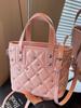 Bolso Cubo Acolchado de Diamantes Brillantes Estilo Coreano para Mujer 2025 Verano Nuevo Estilo de Moda Bolso de Hombro Bolso Cruzado de Alto Valor