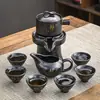 Juego Automático de Té Kung Fu para Personas Perezosas, Tetera para Uso Doméstico, Cafetera de Té Cerámica con Molinillo de Piedra, Accesorios para Tazas de Té