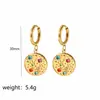 Pendiente de Aro para Oreja con Zirconia de Color de Lujo Ligero Transfronterizo Europeo y Americano Hebilla de Oreja de Amor de Oro de 18k Pendientes de Acero Inoxidable