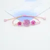 Pulsera de Hilo de Colores con Cuentas de Vidrio y Flor de Narciso Seca Estilo Coreano Fresca y Sencilla, Flor Eterna Regalo de Pareja para Mujeres, Accesorio para la Mano