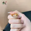 Loja de Ouro Mesmo Estilo Ponto Brilhante Diamante Loach Anel de Dedo Traseiro Luz de Anel Luxo Versátil Aberto Pulseira Anel Conjunto de Moda Mão