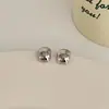 Pendientes de Plata de Ley 925 con Pasador Estilo Francés de Alta Calidad con Pequeños Guisantes Dorados Pendientes Pequeños Simples para Mujer Pendientes de Estilo Frío Versátiles