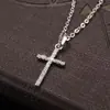 Joyería Transfronteriza Europea y Americana, Collar con Colgante de Cruz Incrustado de Diamantes Moderno y Sencillo, Cadena para Clavícula de Lujo Ligero y Alta Gama, Accesorios para Mujer