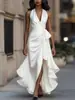 Estación Independiente 2025 Aliexpress Amazon Popular de Venta Caliente Elegante Irregular Vestido de Mujer con Volantes