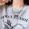 Colar com Pingente de Borla de Câmera Marrom Vintage Feminino Doce Cool Estilo Spice Girl Corrente de Moletom Pérola Design Sense Empilhado Acessórios Tendência