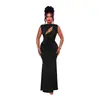 C7857 Transfronterizo 2026 Nueva Moda para Mujer Europea y Americana Color Sólido Personalidad Elegante Sexy Hueco Ceñido a la Cintura Vestido Bodycon