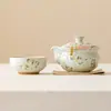 Tetera Pequeña de Cerámica Osmanthus Gatito Olla Individual para Preparar Té en Casa, Olla Portátil a Prueba de Ceniza Antiescaldado para Beber Solo Juego de Té Pequeño
