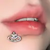 Perforación de Labio Popular con Forma de Planeta Corazón Acero Inoxidable Rosca Interna Adorno para Labio Base Plana Cartílago de Oreja Joyería para Perforación Venta al por Mayor