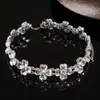 Pendientes de Flor de Cristal Franceses Exquisitos Aguja de Plata Lujo Ligero Pendientes de Botón de Gama Alta Pendientes de Moda con Temperamento y Sentido del Diseño Nicho
