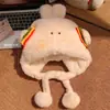 Bonito Sombrero de Peluche de Pingüino con Orejas Móviles para Mujer en Invierno, Forrado de Felpa, Engrosado, Cálido y que Muestra la Cara, Sombrero Lei Feng Pequeño Protector de Oídos