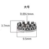 Plata de Ley S925 Corona Cuentas Espaciadoras de Agujero Grande Material para Pulsera de Cuerda Trenzada DIY Accesorios de Colgante para Collar Hecho a Mano