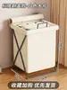 Cesta de ropa sucia, contenedor de almacenamiento plegable para uso doméstico, cubo de lavandería para dormitorio con tapa, contenedor de ropa sucia para baño, alto valor estético