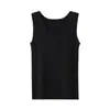 Camisola de Punto de Cachemira Peinada de 68 Hilos Nueva de Cuello Redondo Ropa Interior Top Cómodo y Suave para Mujer