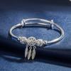 Pulsera Red de Ensueño Moda Rápida Mano TikTok Celebridad de Internet Pulsera Chapada en Plata Diseño Personalizado Pulsera Sencilla con Hoja y Borla