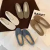 10.1~ Zapatos de Lana de 3 cm de Altura Creciente Zapatos Individuales Punta Redonda Moño Boca Baja Suela Plana Zapatos de Abuela Zapatos Cálidos de Piel con Felpa